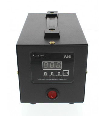 STABILIZATOR AUTOMAT DE TENSIUNE CU RELEU 500VA, NEGRU WELL