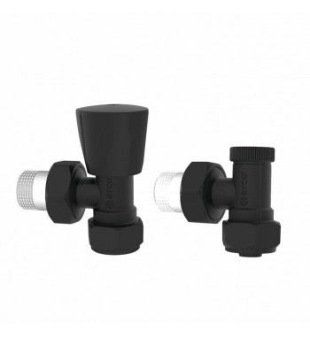 KIT ROBINETI RADIATOR TUR RETUR TEIDE NEGRU MULTISTRAT 16M/T14  KCM21N