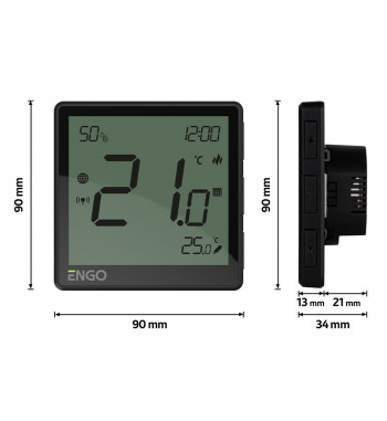 *TERMOSTAT DE CAMERA WIFI ZIGBEE, 230V, NEGRU, EONE-230B