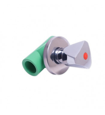Robinet de trecere cu ventil pentru montaj ingropat cu maner PPR verde 20