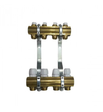 Ansamblu colector-distribuitor alama pentru incalzire in pardoseala, 1", OPTIMUM 2, echipat cu: robineti manuali de reglare, rob