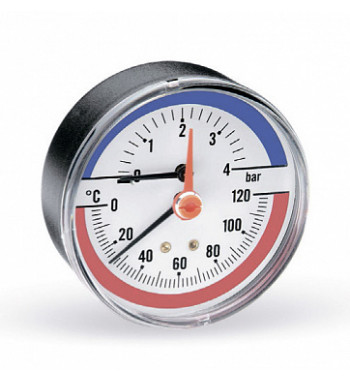 Termomanometru TIM-ABS Watts, cadran Ø80, domeniu masura 0-4 bari, 0-120 C racord axial 1/2"
